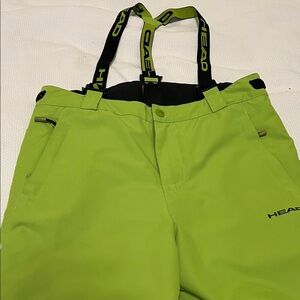 HEAD Boys Ski Pants Lime Green & Black | Insulated Winter Snow Pants | Size L